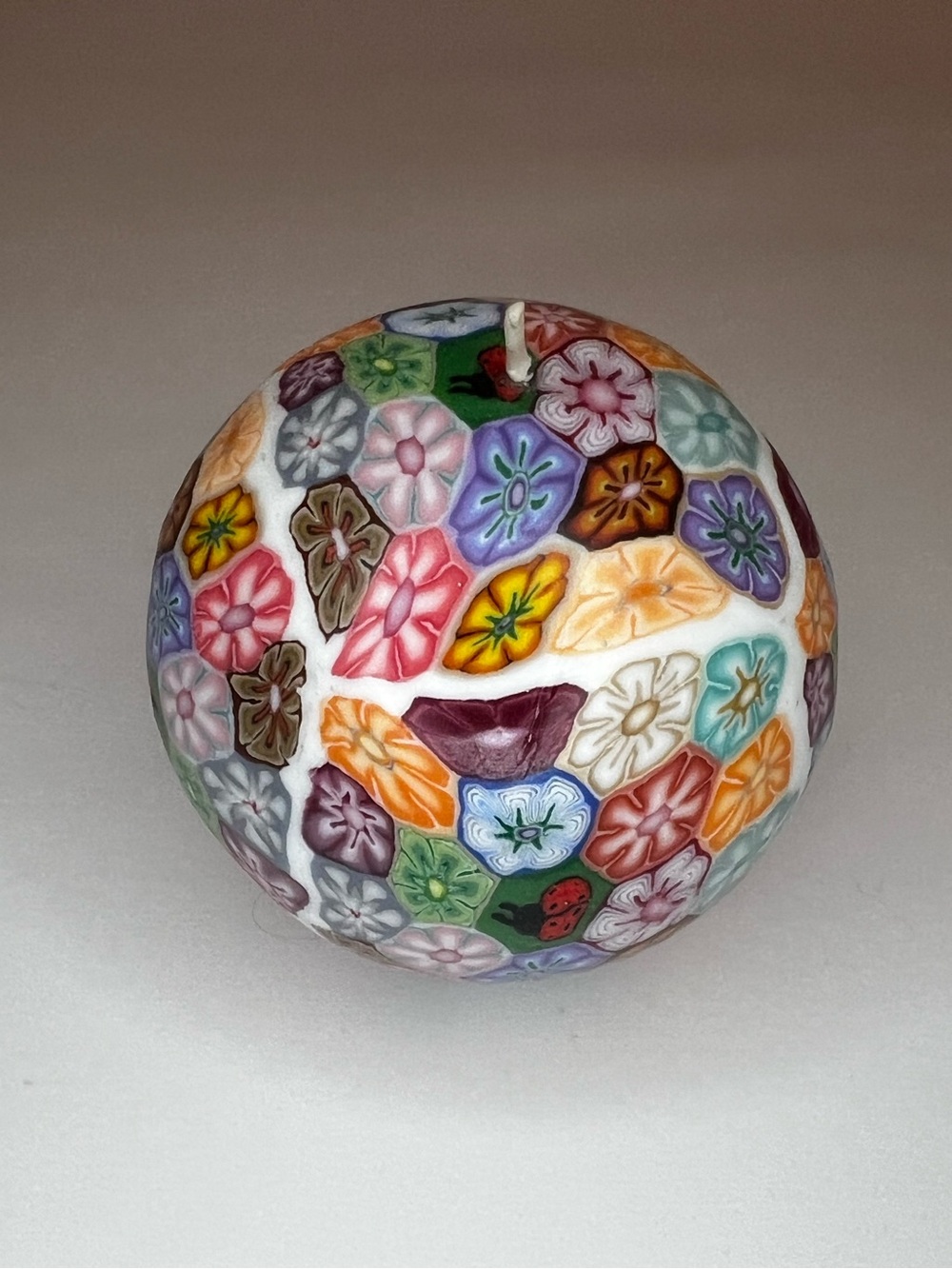Vintage Millefiori Candle Globe Ball Stone Bluegate San Francisco Candle Co 90’s